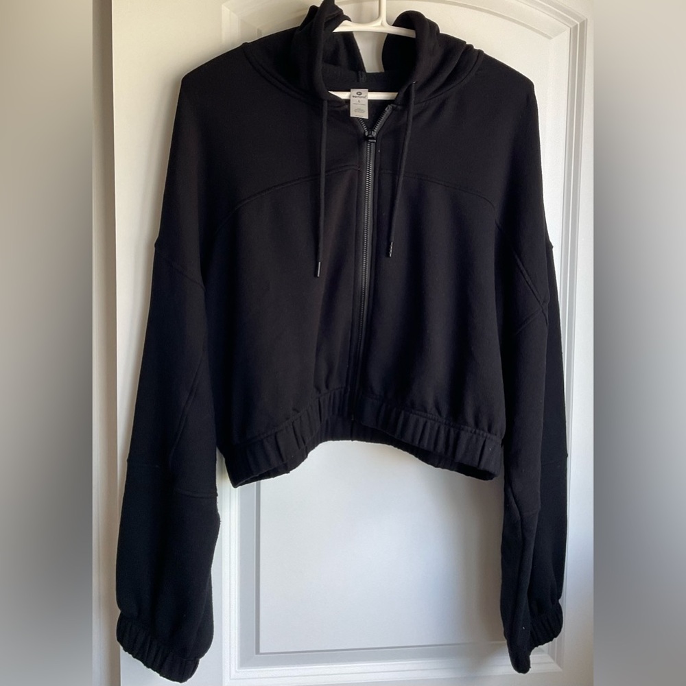 90 Degree By Reflex Black Boxy Cropped Sweatshirt